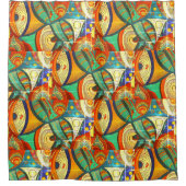 RokcloneDesigns 2024アートインテリジェンスアフリカ シャワーカーテン (正面)