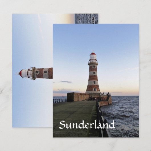 Roker Lighthousem、Sunderland uk ポストカード (正面/裏面)