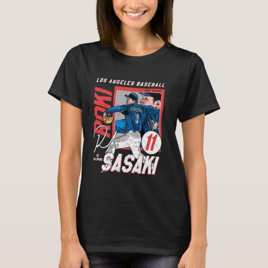 Roki Sasaki  Los Angeles D MLB Baseball Players ML Tシャツ (正面)