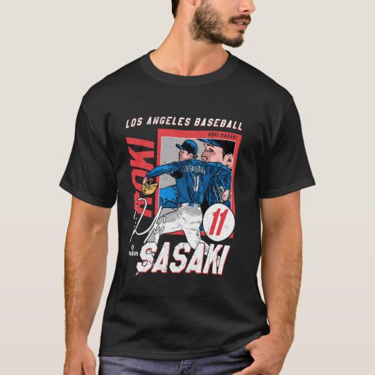 Roki Sasaki  Los Angeles D MLB Baseball Players ML Tシャツ (正面)