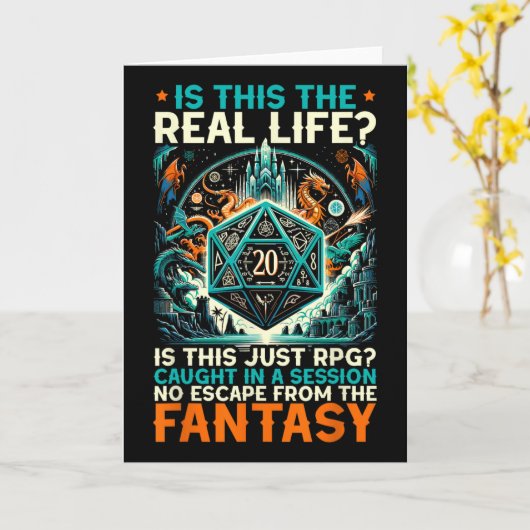 Role Playing Game Rpg Master D20 Tabletop Funny Rp カード (黄色い花)