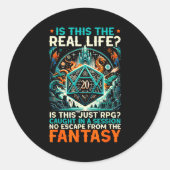 Role Playing Game Rpg Master D20 Tabletop Funny Rp ラウンドシール (正面)