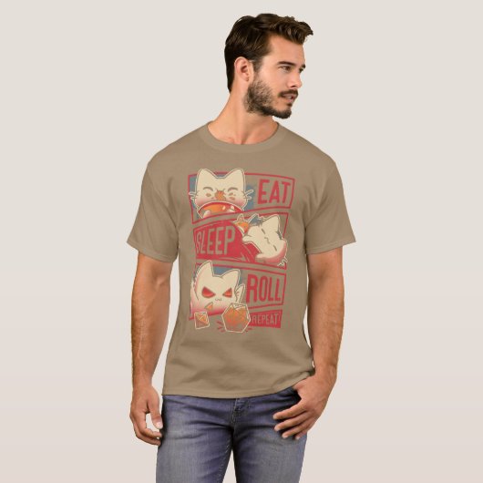 Roleplayer Routine Kitten Dice Roll Tシャツ (正面フル)
