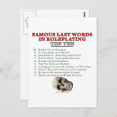 Roleplayingで有名な最後の言葉：トップ10 ポストカード (正面/裏面)