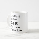Rolig mugg till bilälskare コーヒーマグカップ (正面左)