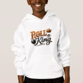 Roll a King – Bowling Crown Kids Pullover Hoodie (正面)