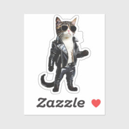 roll and rock cat シール