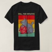 Roll for Initiative D20 Dice Cat Dnd Dice Dungeons Tシャツ (デザイン正面)