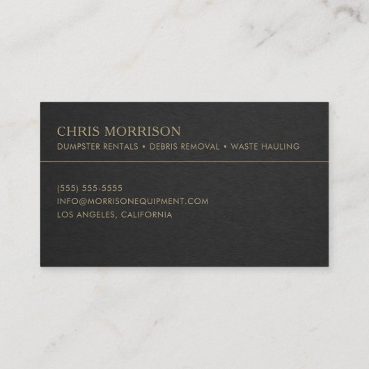 Roll Off Dumpster Services Professional  名刺 (裏面)