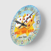 Roll The Dice Clock ラウンド壁時計 (傾斜)