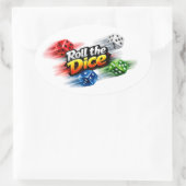 Roll the Dice Motion Sticker 楕円形シール (バッグ)