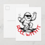 Roll With It Abominable Snowman Skater シーズンポストカード (正面/裏面)