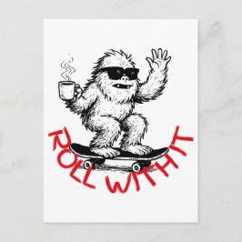 Roll With It Abominable Snowman Skater シーズンポストカード