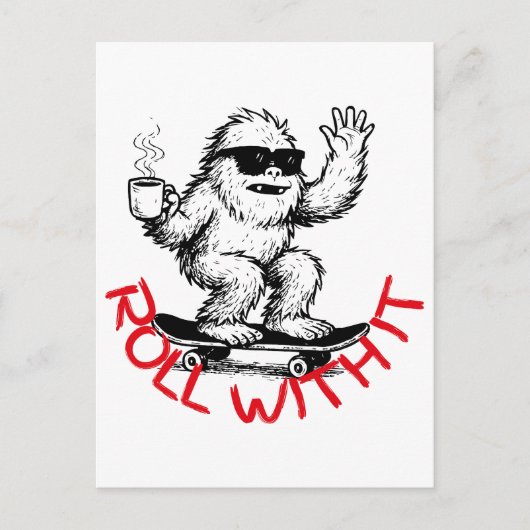 Roll With It Abominable Snowman Skater シーズンポストカード (正面)