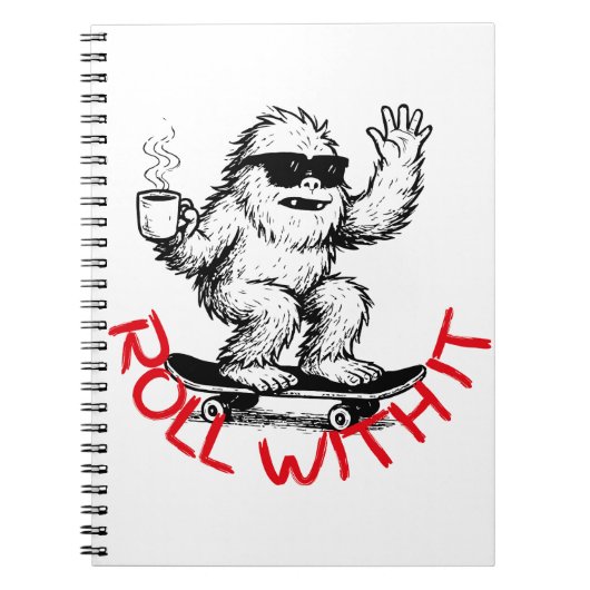 Roll With It Abominable Snowman Skater ノートブック (正面)
