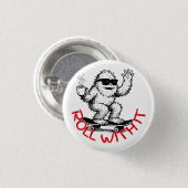 Roll With It Abominable Snowman Skater 缶バッジ (正面&裏面)