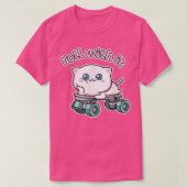 Roll With It Cute Roller Skate And Kawaii Cat Desi Tシャツ (デザイン正面)