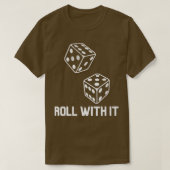 Roll With It Game Night Party Casino Games Retro D Tシャツ (デザイン正面)