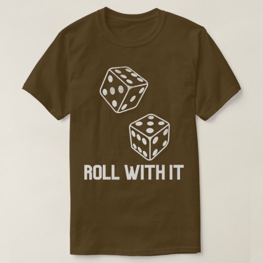 Roll With It Game Night Party Casino Games Retro D Tシャツ (デザイン正面)