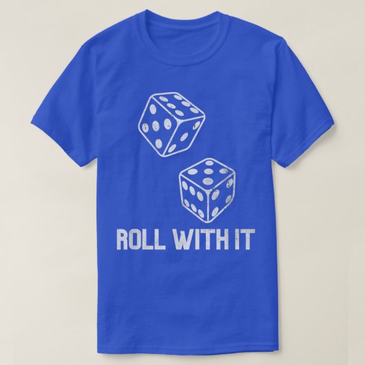 Roll With It Game Night Retro Casino Dice Player C Tシャツ (デザイン正面)