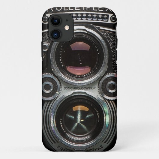 Rolleiflexのヴィンテージの反射カメラの箱 Case-Mate iPhoneケース (裏面)