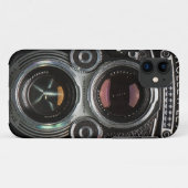 Rolleiflexのヴィンテージの反射カメラの箱 Case-Mate iPhoneケース (裏面(横))