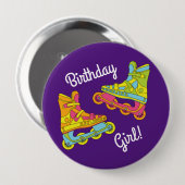 Roller Blades Skates Kids Birthday Party Skating 缶バッジ (正面&裏面)