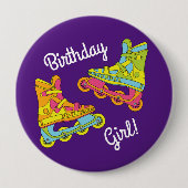 Roller Blades Skates Kids Birthday Party Skating 缶バッジ (正面)