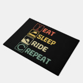Roller coaster Eat Sleep Ride Repeat Retro Funny ドアマット (アングル)