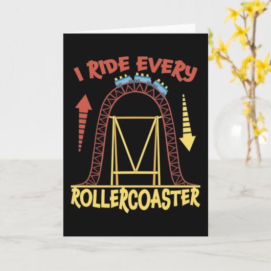 Roller Coaster Park Amusement Park Gift カード (黄色い花)