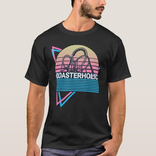 Roller Coaster Rollercoaster Retro Coasterholic Tシャツ (正面)