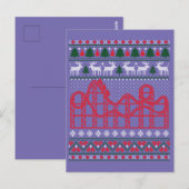 Roller Coaster Scene Ugly Christmas Sweater ポストカード (正面/裏面)