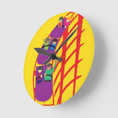 Roller Coaster Upclose ラウンド壁時計 (傾斜)