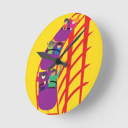 Roller Coaster Upclose ラウンド壁時計 (傾斜)