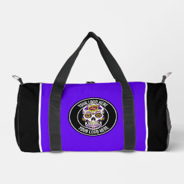Roller Derby Logo Purple Black Team Name Uniform ダッフルバッグ