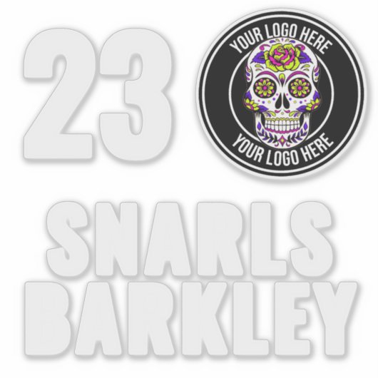 Roller Derby Logo White Team Name Helmet シール (正面)