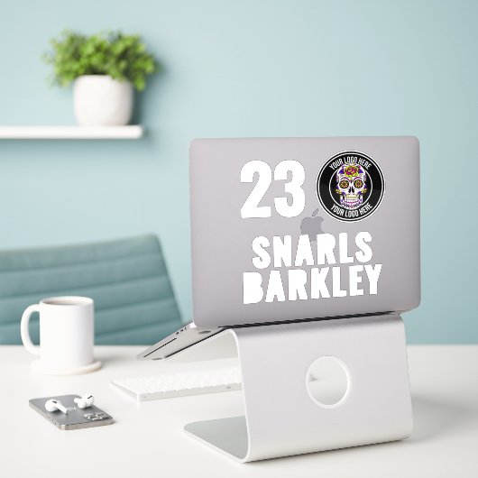 Roller Derby Logo White Team Name Helmet シール (デスク上のノートパソコン)