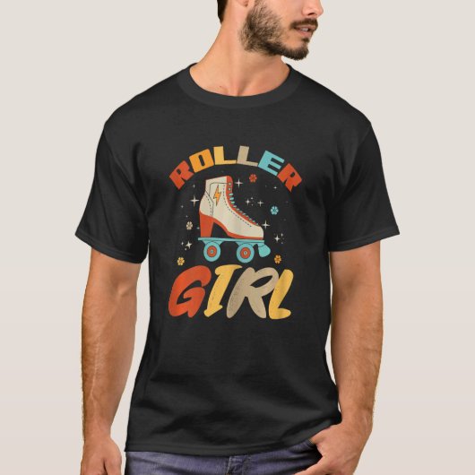 Roller Girl Skating For Derby Roller Skater Girls Tシャツ (正面)