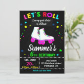 Roller skate birthday invitation - Skating party 招待状 (スタンド正面)