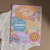 Roller Skate Birthday Party - Retro Groovy 招待状