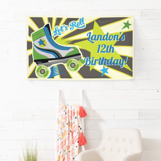 Roller Skate Retro Derby Party  横断幕 (インサイチュ)