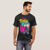 Roller skates disco inline skating roller skating  tシャツ (正面フル)