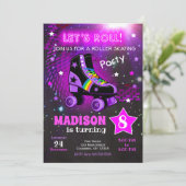Roller Skating Birthday Party Invitation / Neon 招待状 (スタンド正面)