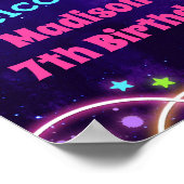 Roller Skating Birthday Party Welcome Sign ポスター (角)