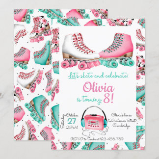 Roller Skating Invitation, Roller Skating Invite 招待状