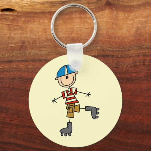 Roller Skating Stick Figure キーホルダー (正面)