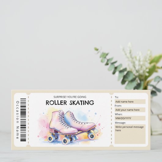 Roller Skating Ticket Gift Certificate 招待状 (スタンド正面)