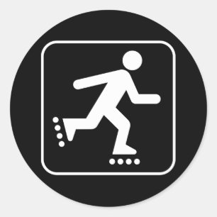Rollerbladeの記号のステッカー ラウンドシール
