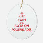 Rollerbladesの平静そして焦点を保って下さい セラミックオーナメント (左)