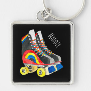 Rollerskates retro eighties art キーホルダー